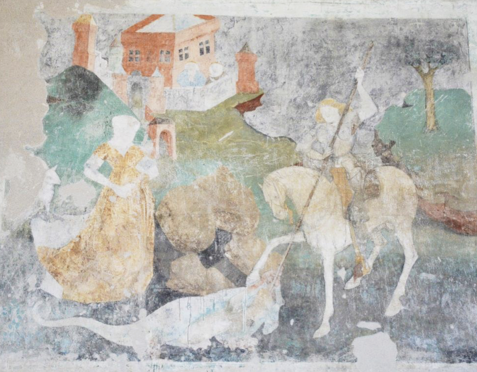 Szent György, freskó, Segesvár, Vártemplom